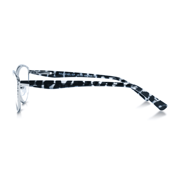 DebSpecs Womens Metal Cat Eye Readers ap2803clsp Silver side view