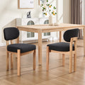 Wooden Dining Chairs Set of 2, Modern Fabric Upholstered Dining Room Chair Kitchen Chairs, Farmhouse Dinner Chair for Kitchen Dining Room