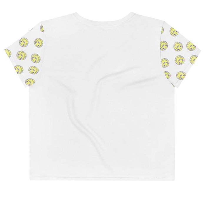 Worry, Don't Be Happy Crop Tee (White) - Lolita Collective