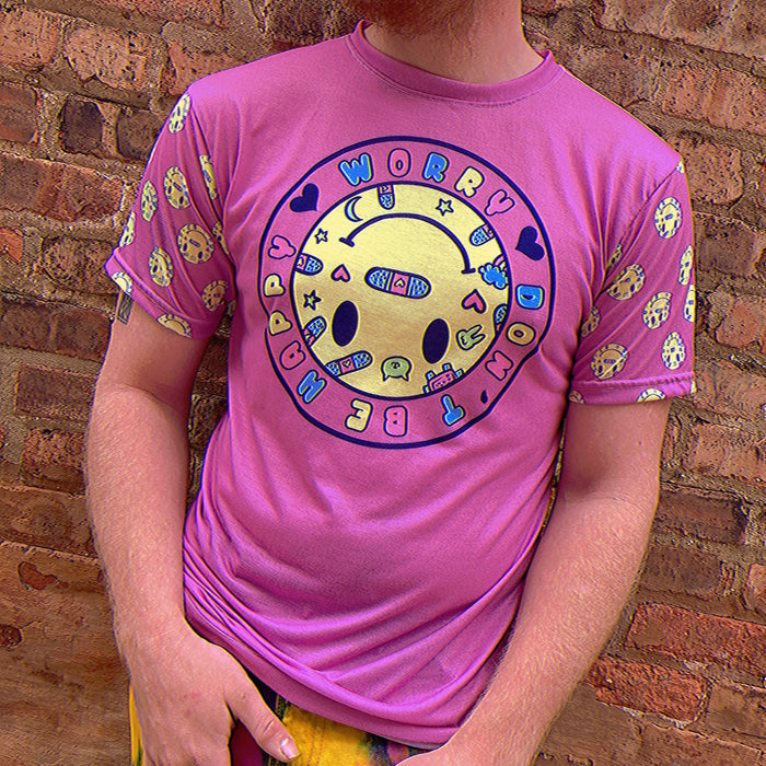 Worry, Don't Be Happy Tshirt (Lilac) - Lolita Collective