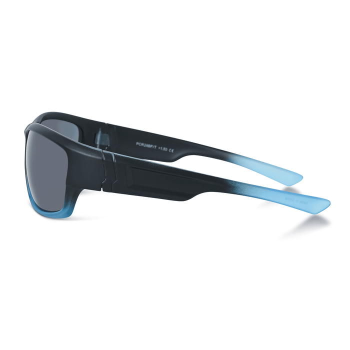 DebSpecs Wrap around Bifocal Reading Sunglasses ocr28bf Black And Blue side view