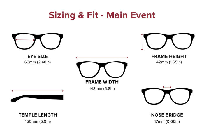 DebSpecs Large-size eyewear fit guide Main Event