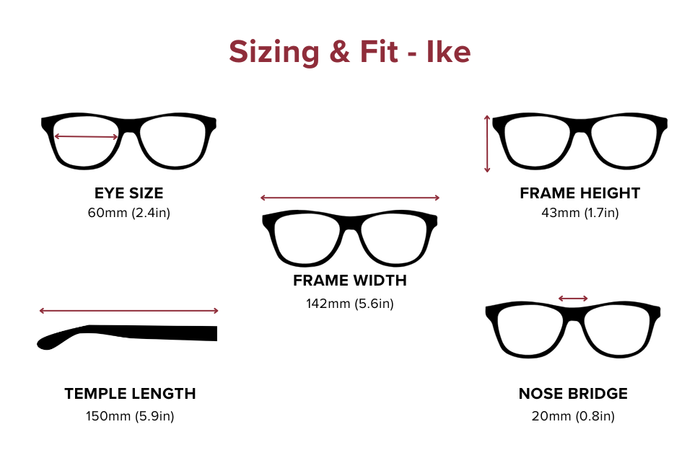 DebSpecs Large-size eyewear fit guide Ike